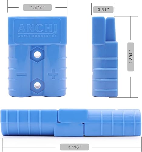 Miniatura 7 de ANDCHIER 10 unidades de conector rápido de baterías de calibre 6-12 50A 600V, batería de 12V-36V, desconexión rápida, desconexión de 50 amperios,