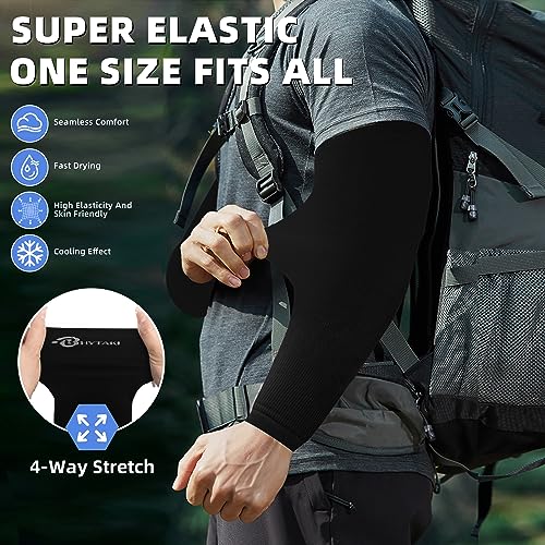 Image of BHYTAKI UV Sun Protection Arm Sleeves, UPF 50 Sports Cooling Arm Compression Sleeves for Men Women Teenager