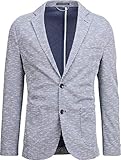 schmales, tiefes Revers Drykorn Herren Jersey-Blazer in Blau mit Zick-Zack-Muster 52 / XL