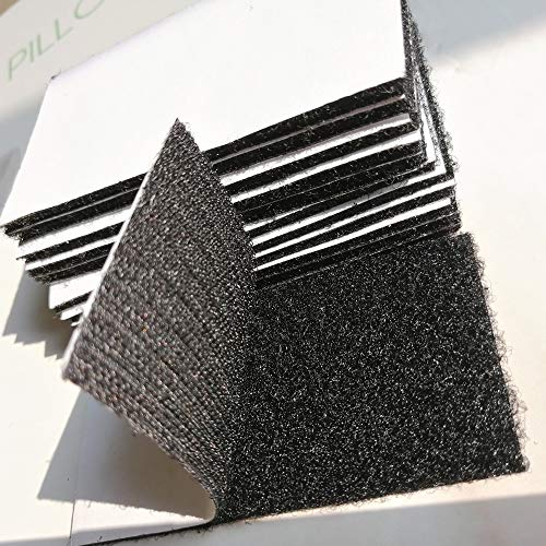 2 x 4 Inch Hook Loop Strips with Adhesive Square Hook and Loop Tape Heavy Duty Strips Sticky Back Fastener 12 Sets for Holds Picture Frame and Tools (Black, 2x4 inch)