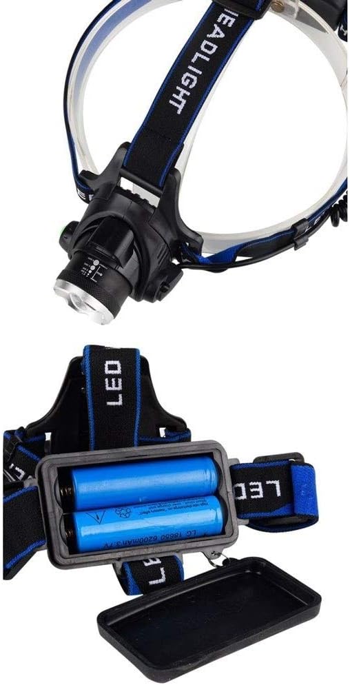 Headlamp Rechargeable Lamp Zoom Waterproof Headlight Flashlight Light Switch Modes Charging Camping