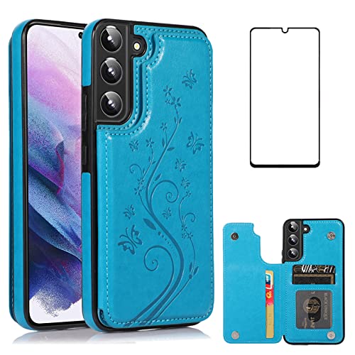 Coque Samsung S22 5G antichoc double fermeture magnétique et verre trempé