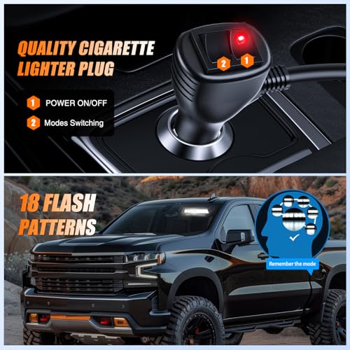 Image of Nilight 8LED White Traffic Advisor Strobe Light Bar Hazard Safety