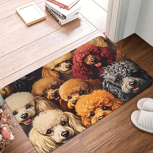 Chiens Caniches Tapis Interieur 40X60Cm Tapis De Bain Antidérapant Anti-Poussière Paillassons pour Couloirs Chambre À Coucher Terrasse