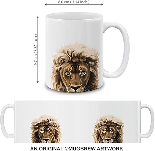 Vista 23 de MUGBREW Taza de té de cerámica de la taza de café de la llama del animal lindo, 11 OZ Alpaca,Bisonte de búfalo americano,Aves frailecillo