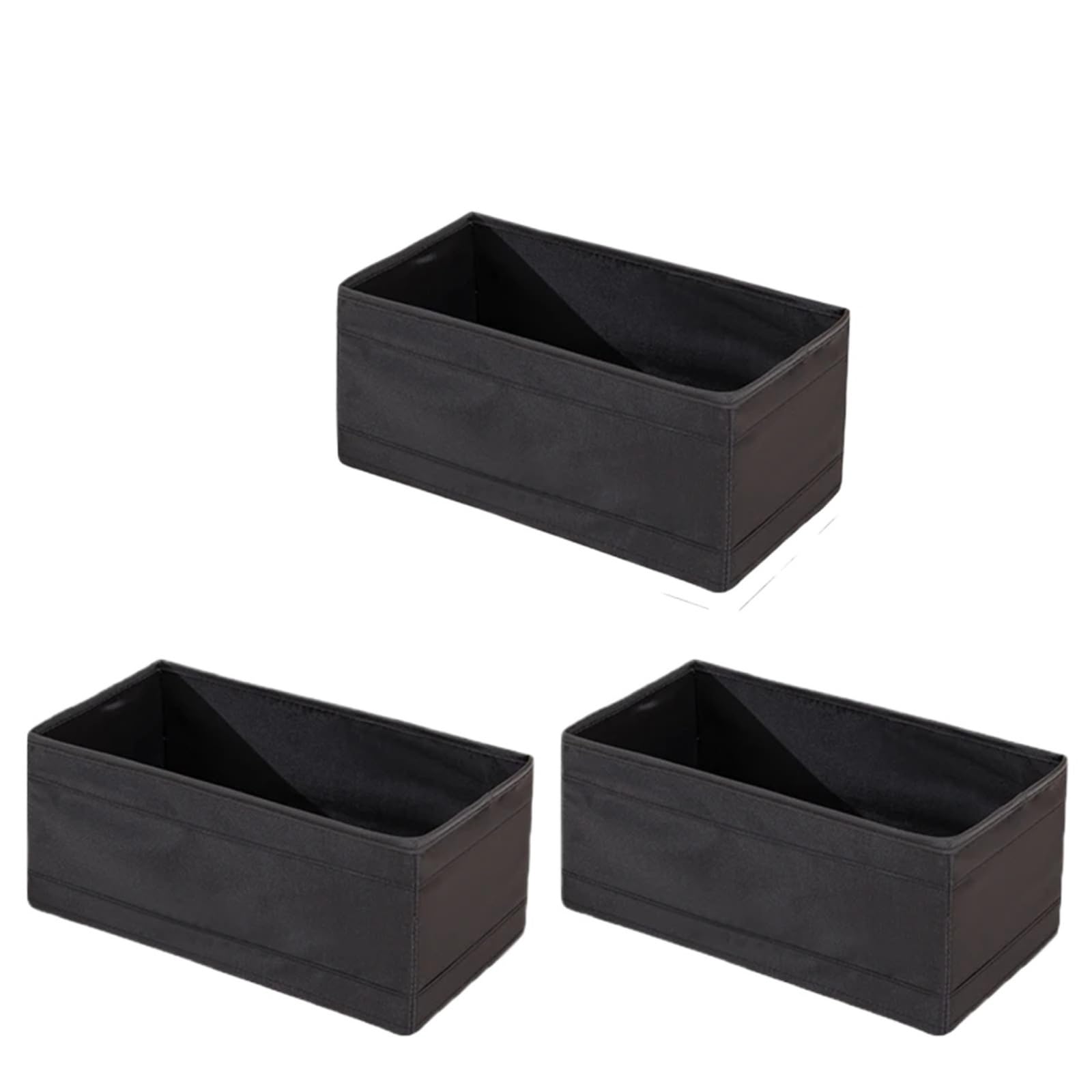 GYTTDERFL Sock Organiser 3/6PCS Clothes Organizer Box Closet Compartment Drawers Foldable Underwear Socks Wardrobe Storage Containers(Black M)