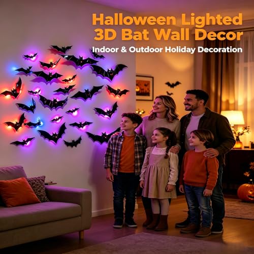 Xiaonanen 36 Pack 3D Halloween Bats Wall Stickers Assorted Sizes Home Decor by Xiaonanen - Used condition - Image 3