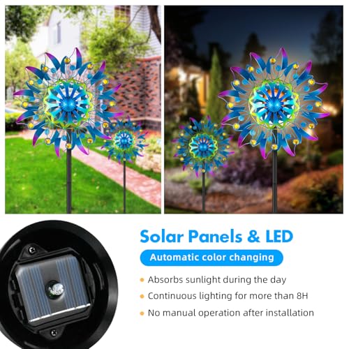 Molinillo de viento solar retro con cambio de color automático