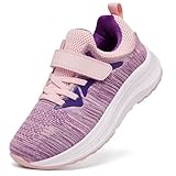 ARTOPEAK Kids Wide Toe Box Slip On Sneakers Arch Support Tennis Shoes for Girls | Orthopedic Gym, Workout & Running Shoes | Breathable Cushion Walking Shoes Big Kids Pink/Purple Size 6