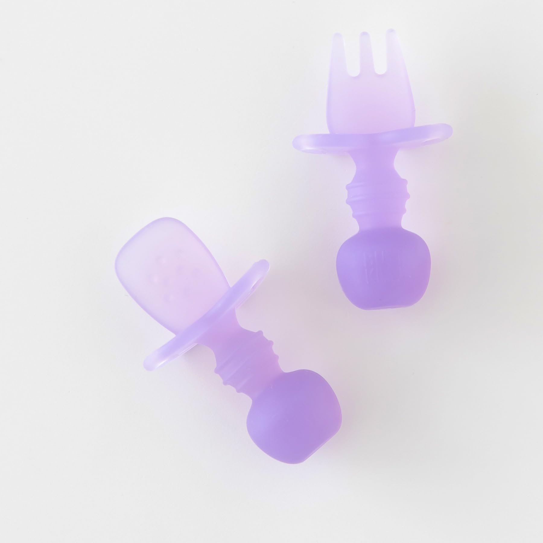 Bumkins - Chewtensils siliconen Baby Spoon and Fork - Purple Jelly - Image 4