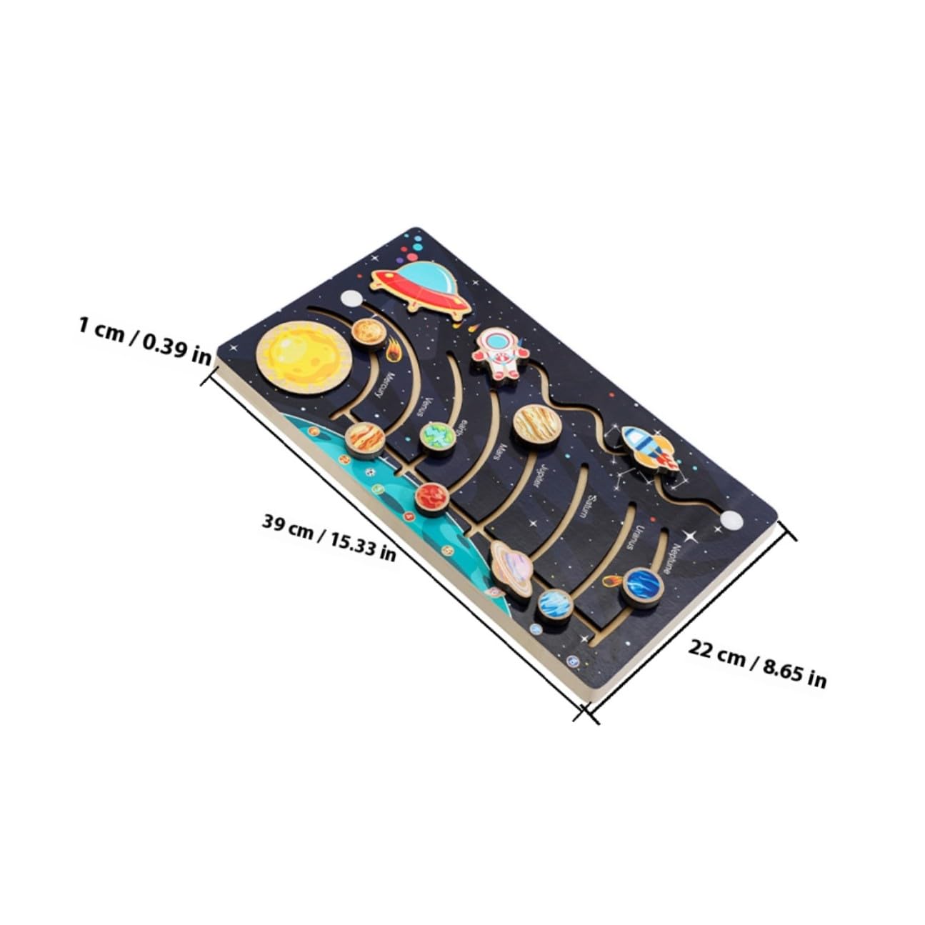 Puzzle di Pianeti Solare in Legno per Bambini, Gioco Educativo