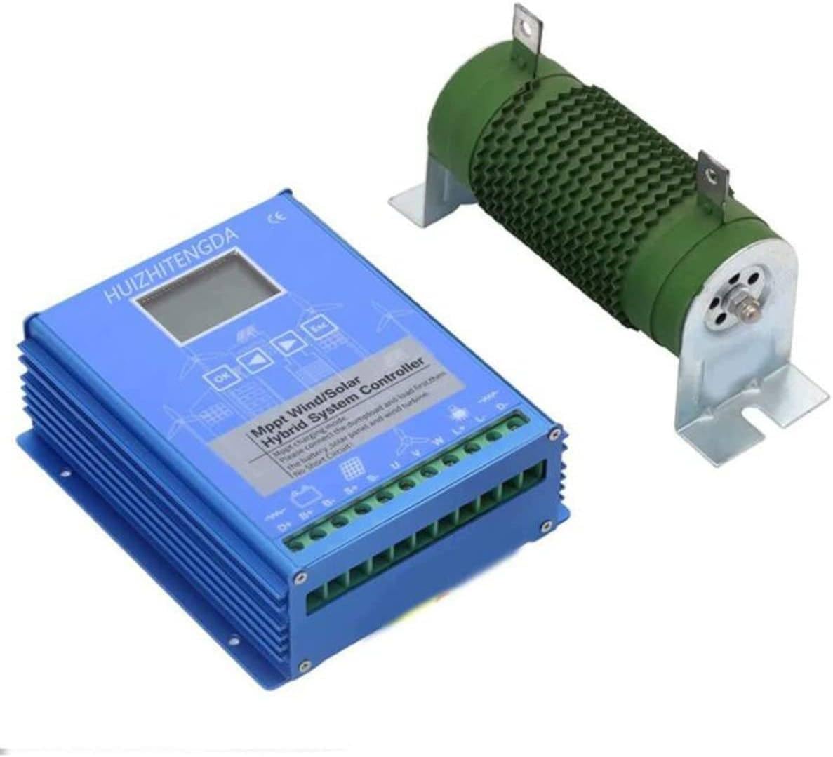Dplxqpp 12V Wind Solar Hybrid Charge Controller 12/24/48V, Off Grid Hybrid Charge Controller With Lcd Display And Dump Load Package, Automatic Parameter Adjustable Lcd Display,-2000W