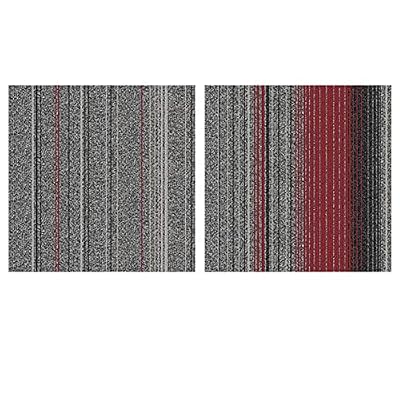 Carpet Floor Tiles 16PCS Non Slip Carpet Tiles Freely Splice Commercial Square Flooring Tiles Rug with Adhesive Stickers Heavy Duty Loop Pile Multi-Purpose Floor Mat-43 Square Feet(Color:red)