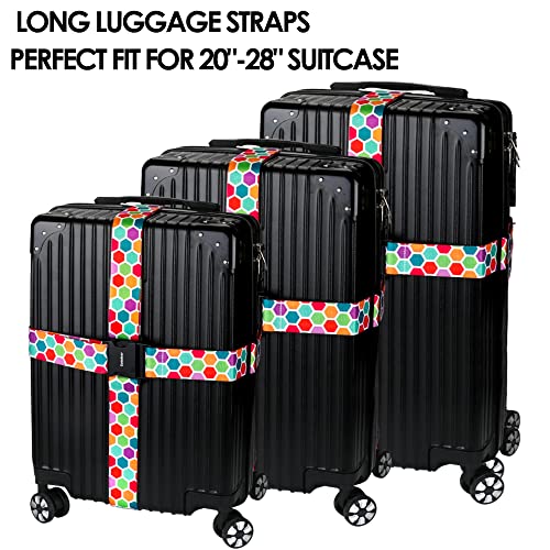Gutsdoor Luggage Straps for Suitcases, Add a Bag Luggage Strap & Luggage Tag Set, Adjustable Luggage Belt Suitcase Strap Travel Bag Accessories3