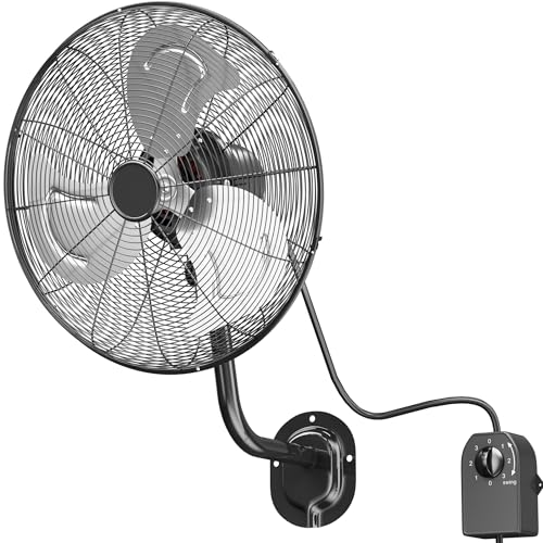 Wall Mount Fan with Oscillation and Adjustable Speed
