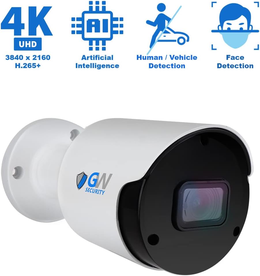 Hоt Dеаlѕ GW Security Smart AI 32 Channel H.265 PoE NVR Ultra-HD 4K (3840x2160) Security Camera System with 32 x 4K (8MP) 2160P Face Recognition / Human / Vehicle Detection Outdoor Indoor Surveillance IP Camera