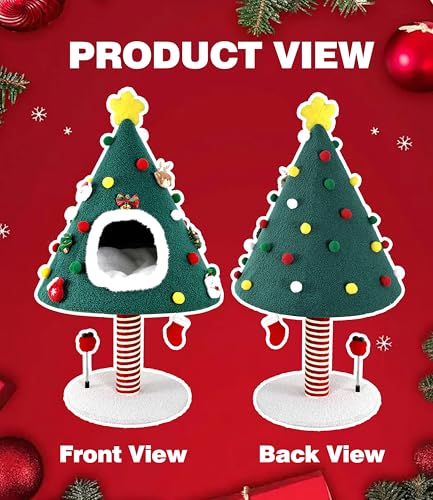 Árbol de Navidad para Gatos con Rascador y Casa miniatura 2