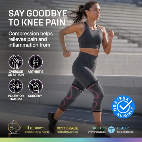 Image of Modvel 2 Pack Knee Brace for Women - Knee Support for Walking, Knee Compression Sleeves for Pain Relief, Knee Sleeves for Women, Knee Brace for Sports, Workouts & Arthritis