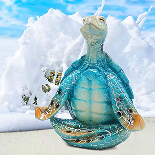 Estatuas de yoga tortuga marina 2 piezas para decoración miniatura 5