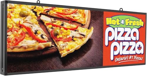 Image of LED Advertising Sign,P5 39x14 Inches Full Color Programmable Digital Board, High Brightness Scrolling Message Display with WiFi & USB Control for Business Promotion