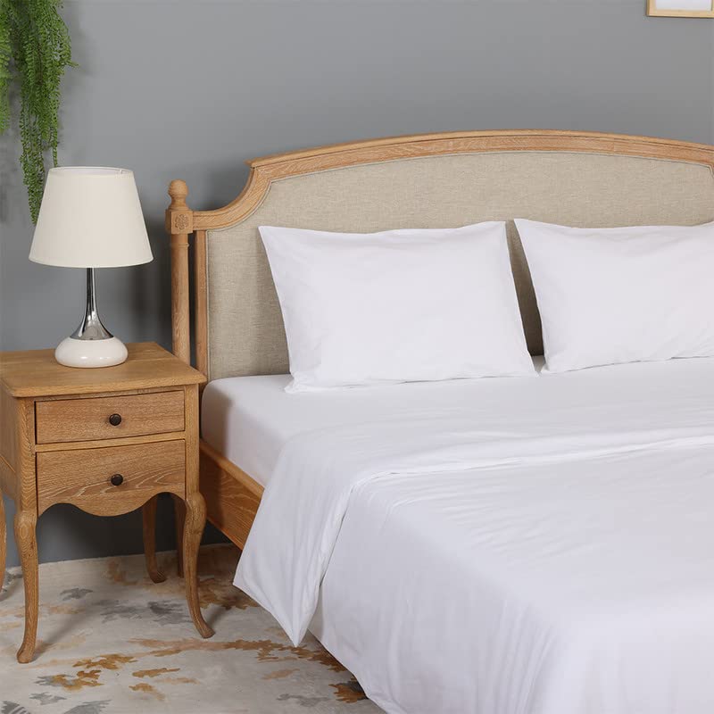 Homes r us Essential Set of 2 Fitted Sheets, White - 180x200+30 cm, 200 TC