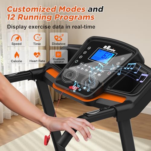 Image of FYC Folding Treadmill for Home with Incline 330lb Weight Capacity 3.5HP Portable Electric Treadmill with Bluetooth, 12 Preset Programs Exercise Running Machine Easy Assembly
