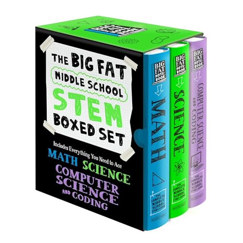 The Big Fat Middle School STEM 3-Book Boxed Set: Includes Everything You Need to Ace Math, Science, and Computer Science and Coding (Big Fat Notebooks)