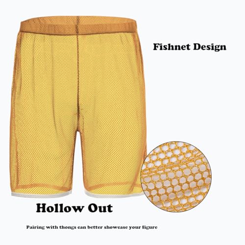ZONBAILON Mens Sexy Shorts Mesh See Through Lounge Hollow Boxer Shorts Transparent4