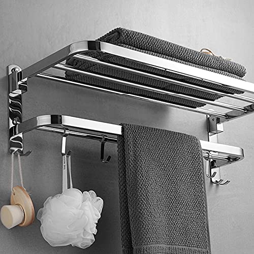 Étagère à serviettes Om pliante argent pour optimiser les petites salles de bain