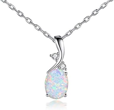 AILUOR Vintage Opal Pendant Necklace 