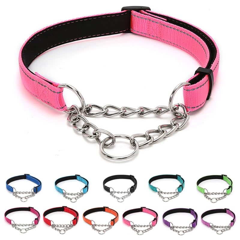LOS ANDES Dog Choke Collar Martingale with Limited Chain, Soft Padded No Pull