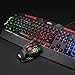 Rii RK900+ Teclado con sensibilidad mecánica Completo,Combo de Teclado y ratón con...