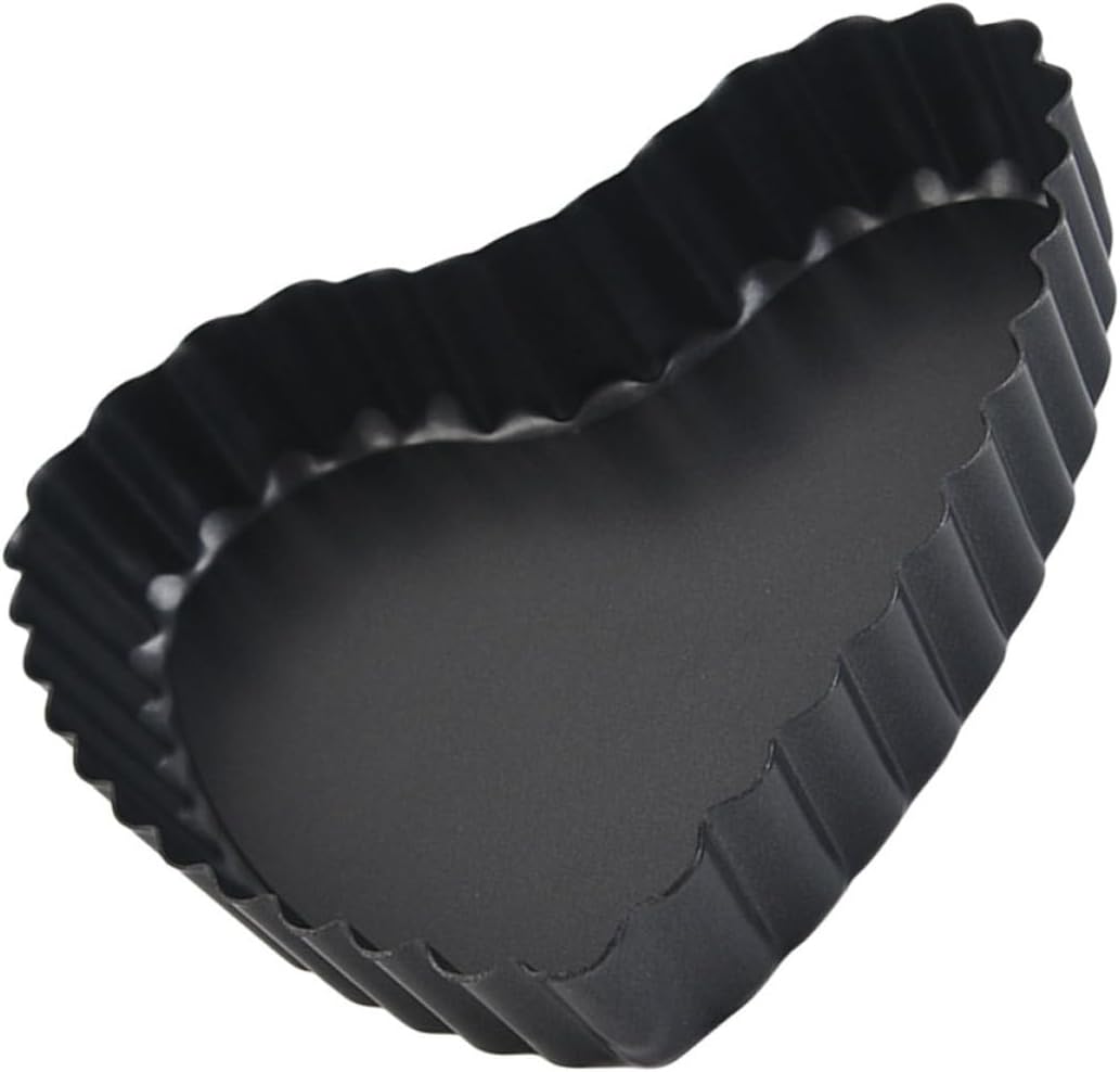 Heart-Shape Oven Pan Premium Baking Pan Cake Baking Tray Carbon Steel Non-Stick Easy to Clean Quick Cooling Black Simple Style