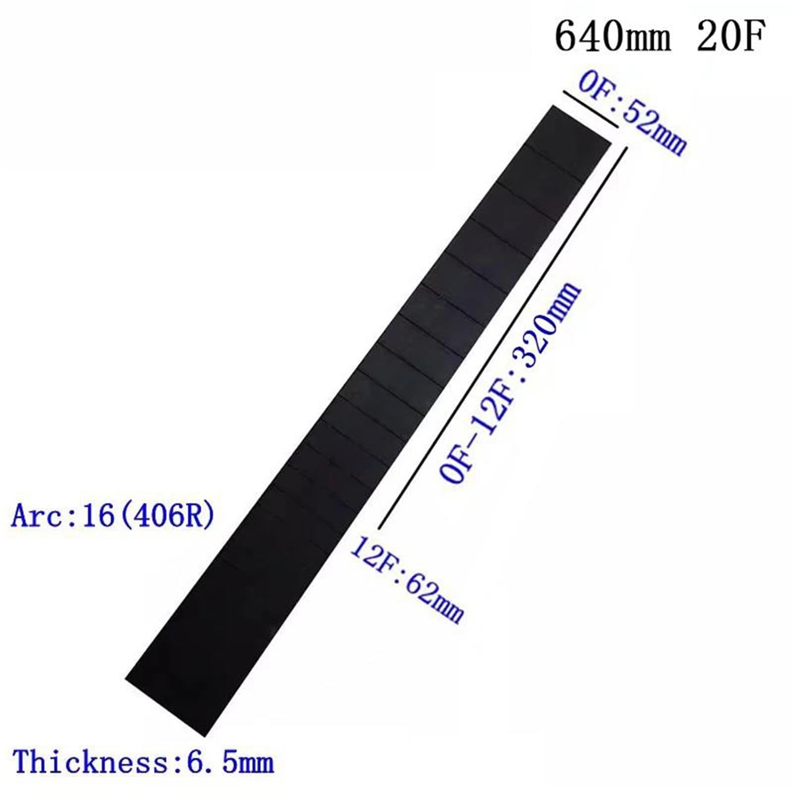 Akcesorium Z Drewna Hebanowego Do Gitary Klasycznej 20 Progami Tuner Gitary(640mm)