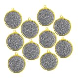 POPETPOP 10 Piezas Esponjas Doble Cara para Limpieza Cocina Estropajos Redondos Metálicos Resistentes para Platos Encimeras y Estufas Material Esponja Duradera Multiusos