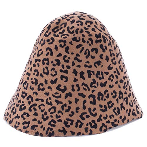 Leopard Capeline Womens Wool Felt Hat Base Cone Cloche Hood Millinery Craft B088 (Light Leopard)