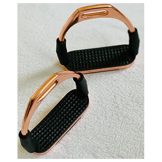 Rose Gold Flexi Stirrups Horse Riding Bendy Flexible Safety Irons S Steel 4.75"