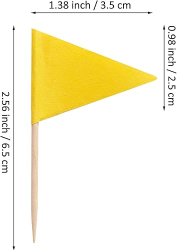 Miniatura 9 de 100 banderas rojas sólidas para palillos de dientes, pequeñas mini triángulos de color rojo liso, para cupcakes, decoración de bricolaje