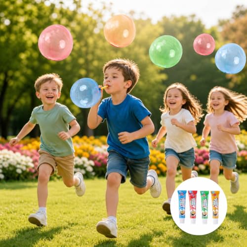 Kit de 20 Piezas Juguete de Burbujas de Plástico para Soplar, Globos de Burbujas Grandes para Niños, Juego DIY con Pajillas, Juguete de Burbujas de Colores, Fiestas y Regalos de Cumpleaños miniatura 7