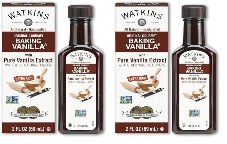 Watkins All Natural Original Gourmet Baking Vanilla with Pure Extract, 2 fl. oz. Bottle, 1-Pack (Pack of 2)