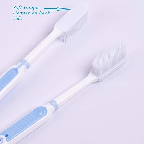 Miniatura 5 de COOL & FRESH Cepillo de dientes de cerdas de silicona, paquete de 2 - Cepillo de dientes manual eficaz