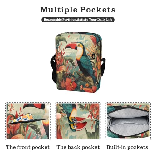 messenger bag cute mens shoulder bags crossbody Purse For Teens Adjustable Strap for work work - Tropical Blue2