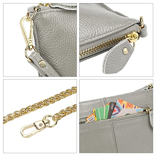 Image of Uromee Wristlet Wallet Clutch Purses for Women Genuine Leather Crossbody Bag Handbag with Detachable Shoulder Chain
