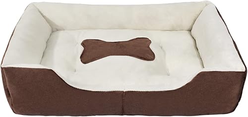 SENNAUX Camas rectangulares para perros pequeños, cama lavable para mascotas, colchón cómodo para mascotas con parte inferior antideslizante para