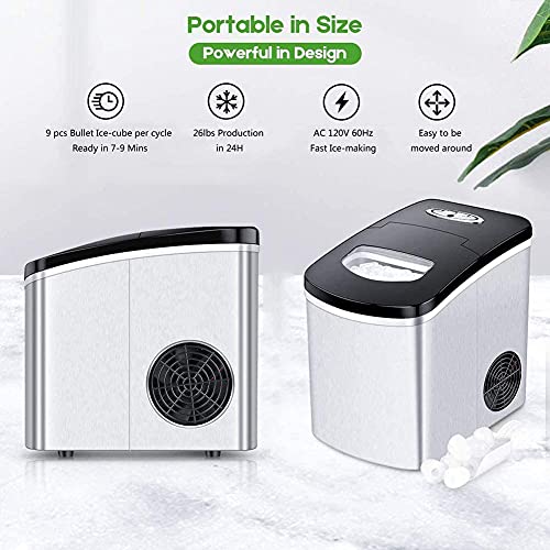 Máquina portátil para hacer cubitos de hielo 9 cubitos en 8 min miniatura 3