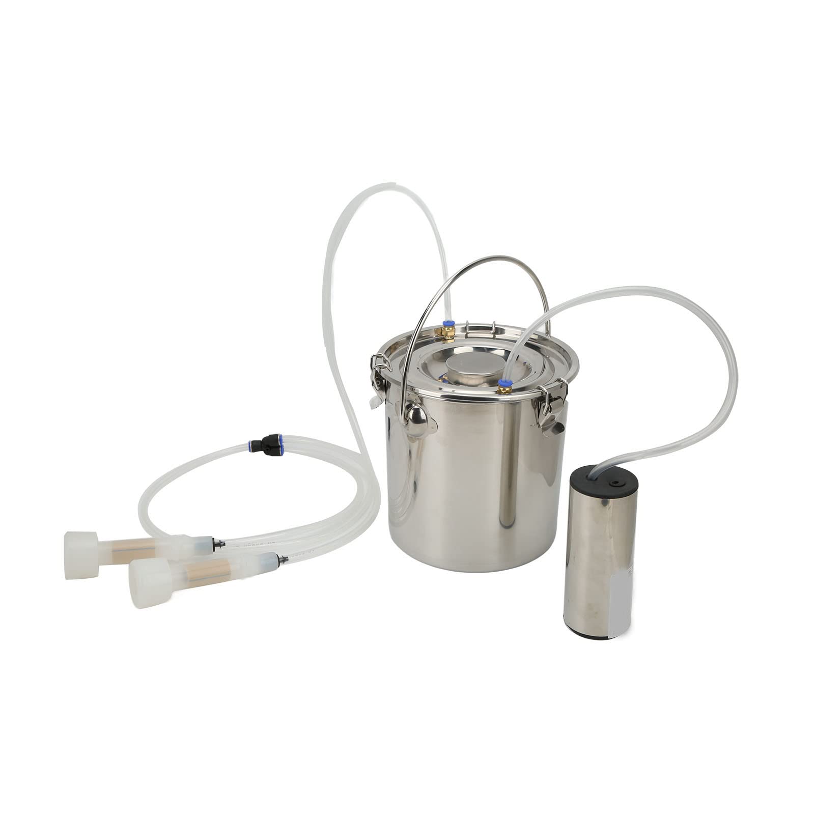 Mungitrice Elettrica 7 Litri, Mungitore per Capre e Bovini 100-240V, Capezzoli in Silicone, Secchio Acciaio Inossidabile 304, Ideale per Uso Domestico