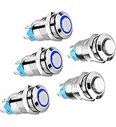 12V 24V 12mm Latching Push Button Switch with High Round Cap, Waterproof Metal Pushbutton Switch ...