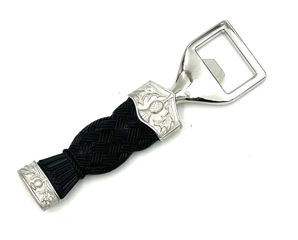Thistle Top Bottle Opener Sgian Dubh - Scottish Heritage Gift, Pewter Finish, Clan Badge Option, Handcrafted in Scotland