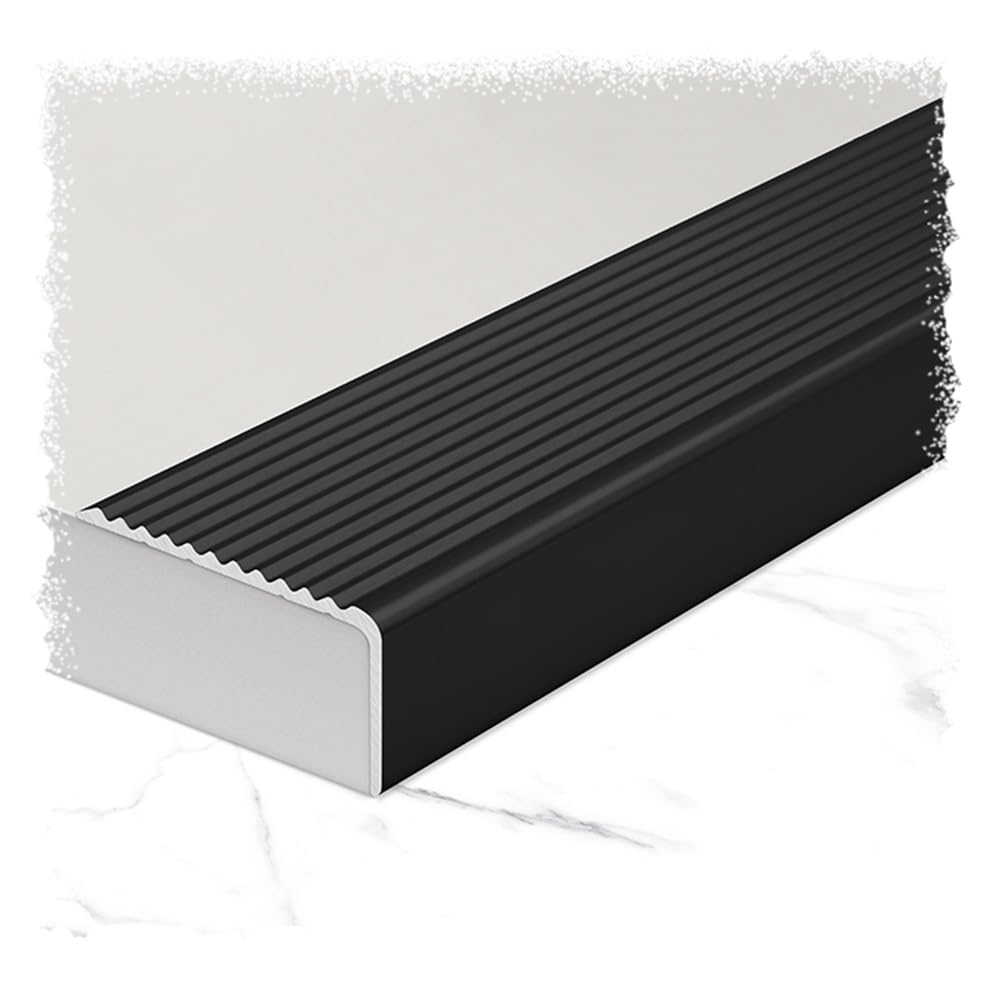 Nariz De Escalera De Metal En L Antideslizante Protector De Borde De Escalera Banda De Rodadura De Escalera Banda De Rodadura De Escalera Para Escaleras Interiores Al Aire Libre Escalones(Black