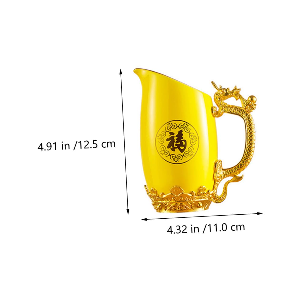 Set di Bicchieri da Liquore in Ceramica Dorata Disegni dello Zodiaco Cinese, Elegante e Resistente, per Bar e Hotel, Include Caraffa Stili multipli